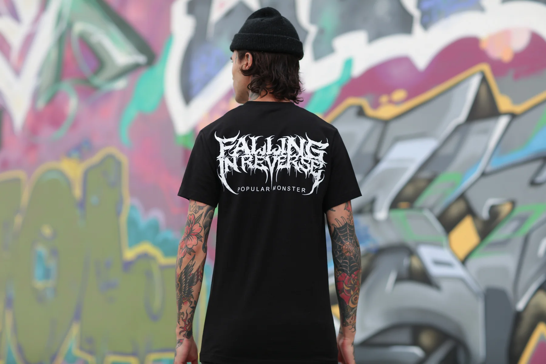 Popular Monster Cover and Back Logo Tee (Black) - Image 3