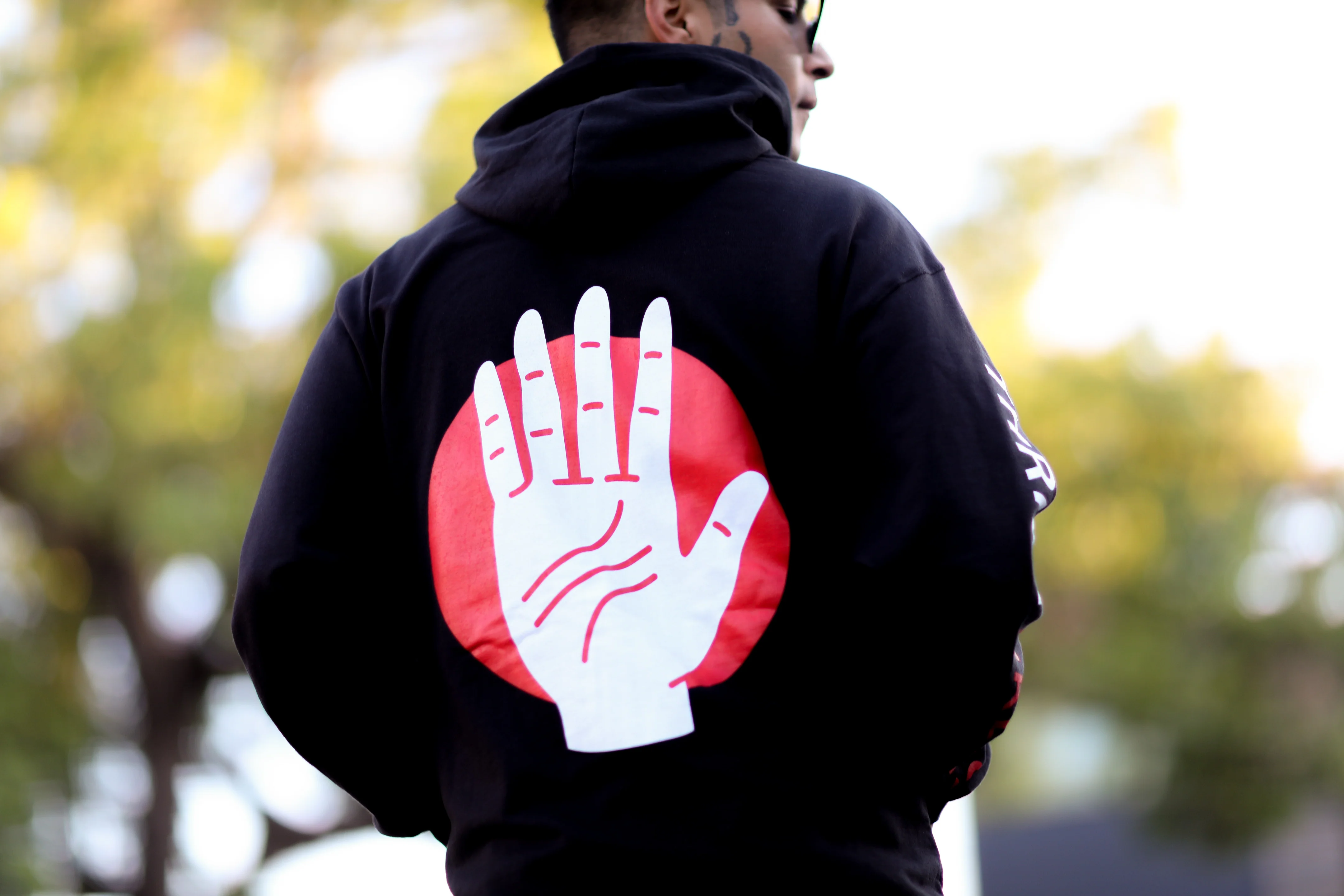 Palms Zip-Up Hoodie (Black) - Image 3