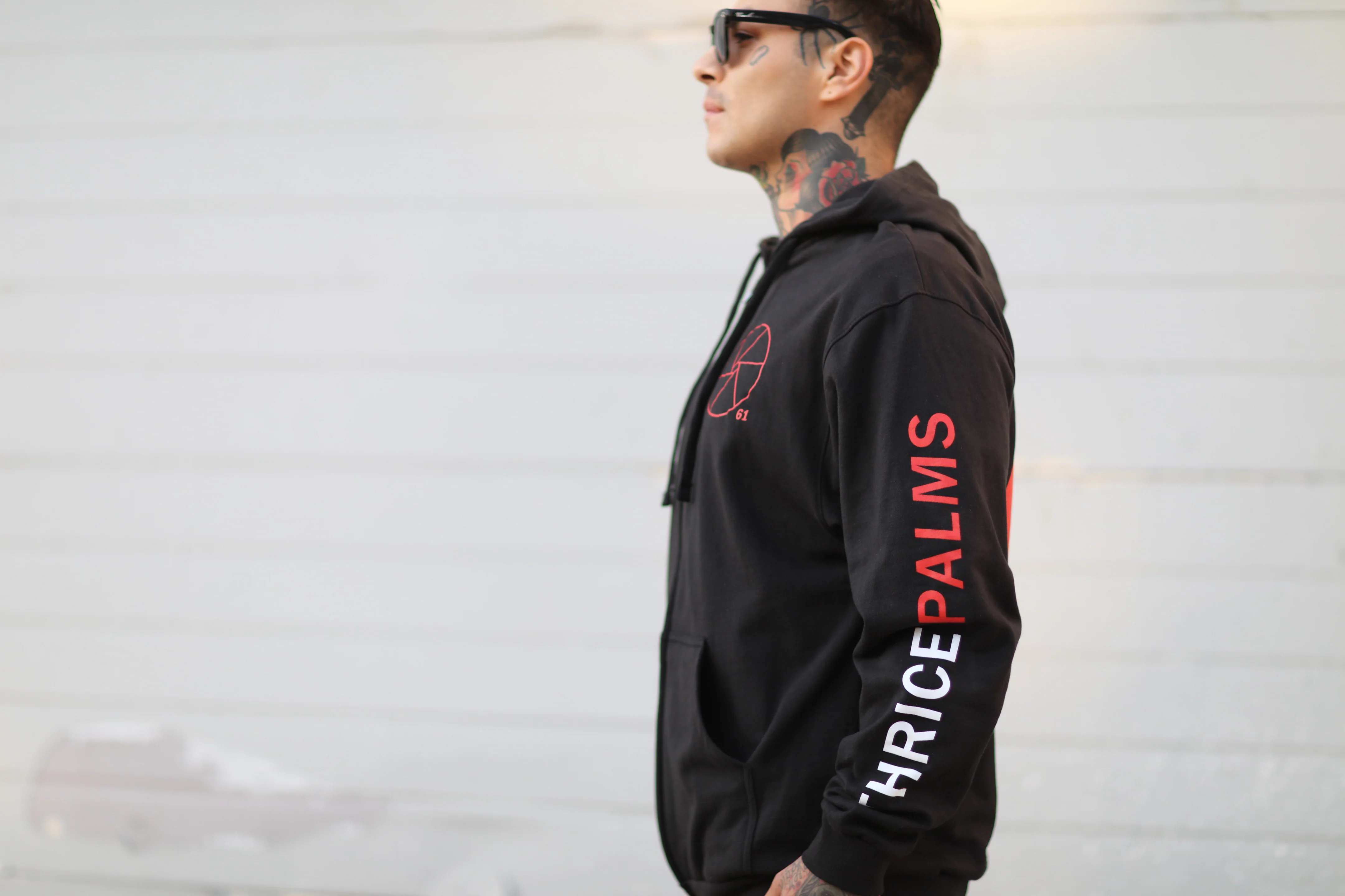 Palms Zip-Up Hoodie (Black) - Image 4
