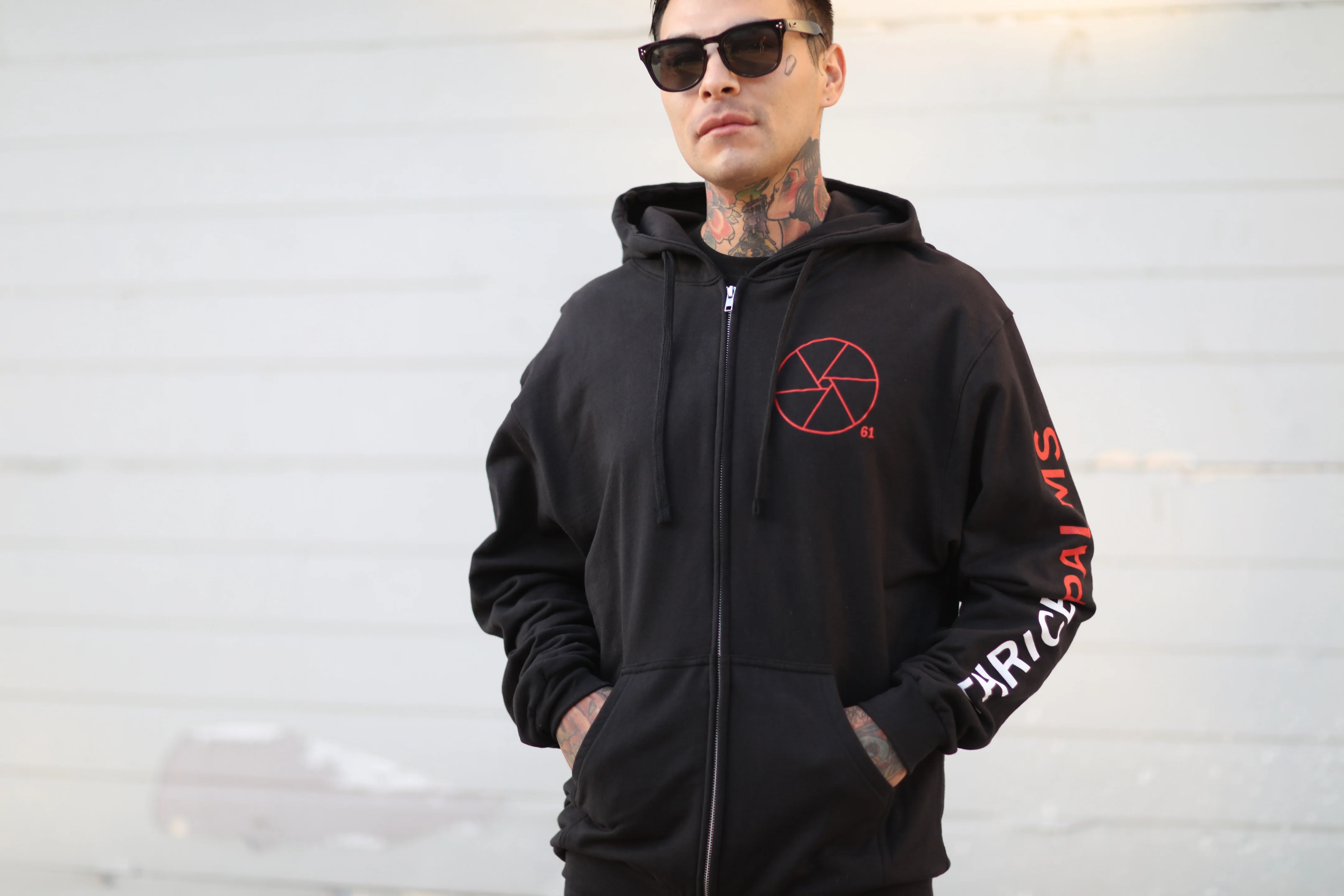 Palms Zip-Up Hoodie (Black) - Image 5