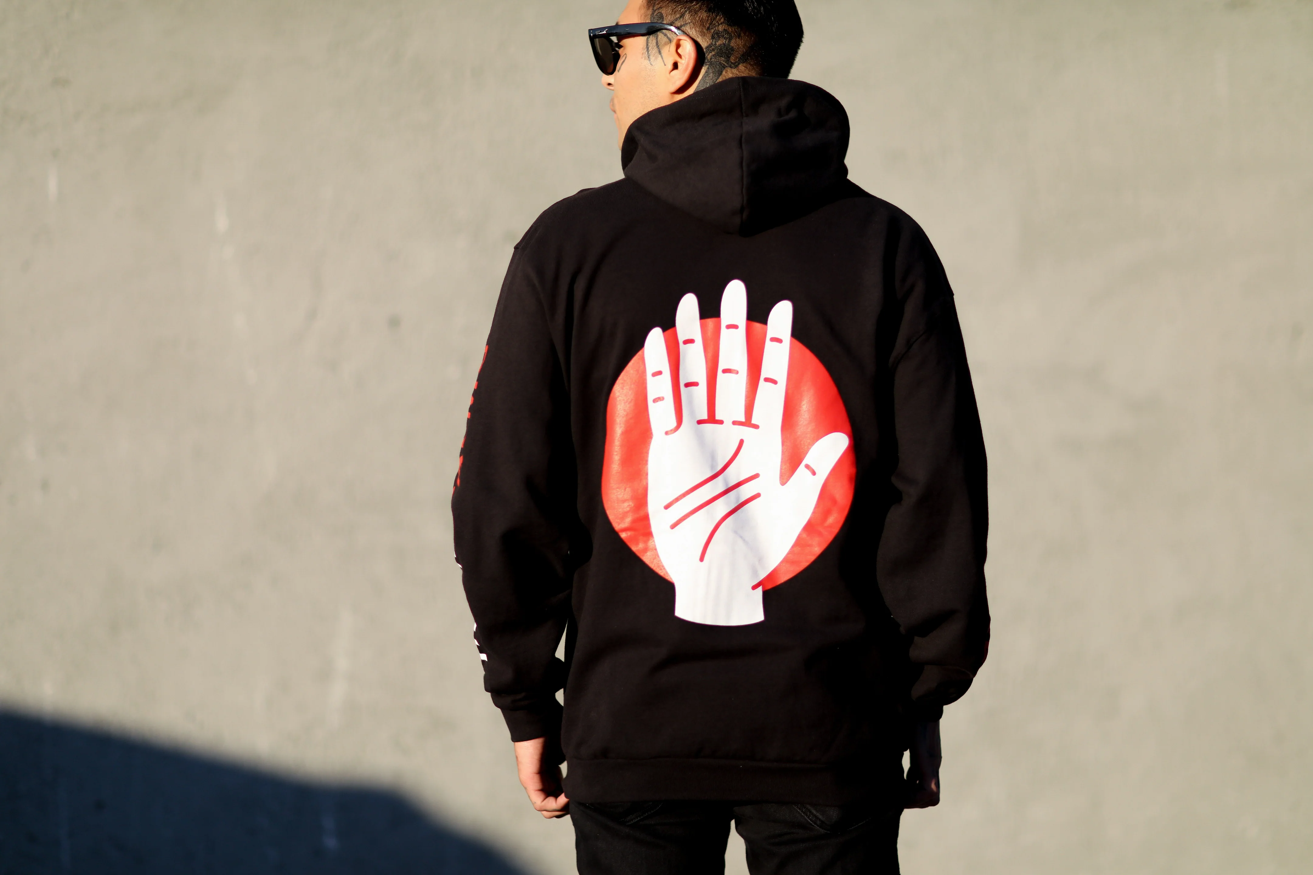 Palms Zip-Up Hoodie (Black) - Image 6